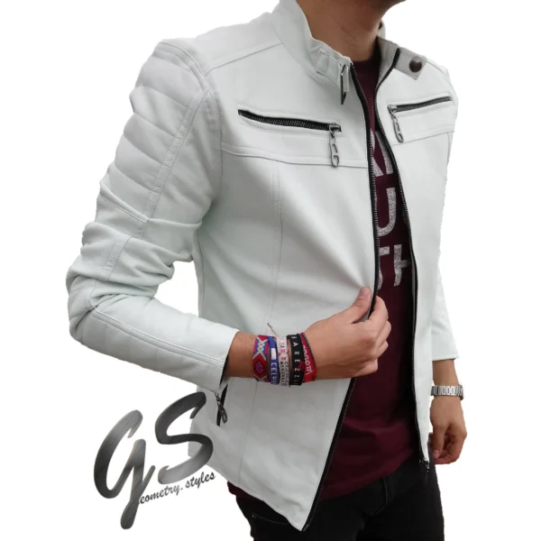 gsjackets chamarra cuerotex blanco