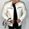 Chaqueta Chamarra Cuerotex Hombre Biker One Blanco