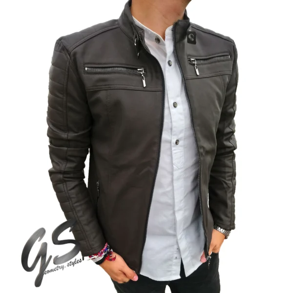 Chaqueta Chamarra Cuerotex Hombre Biker One Cafe