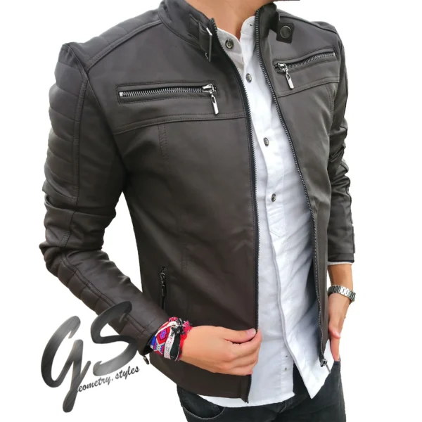 gsjackets chamarra cuerotex cafe
